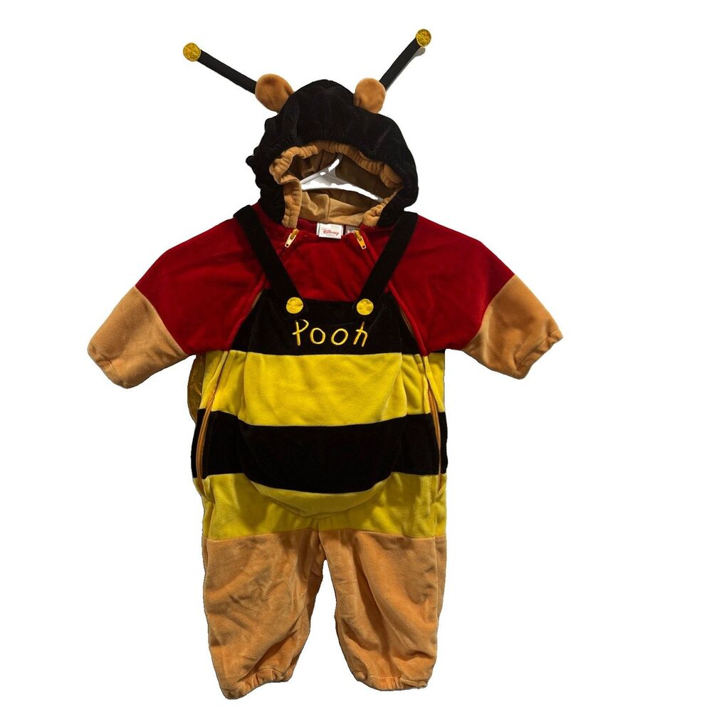 Disney Store Winnie the POOH Bumble Bee Costume with hood wings 12 months Baby
